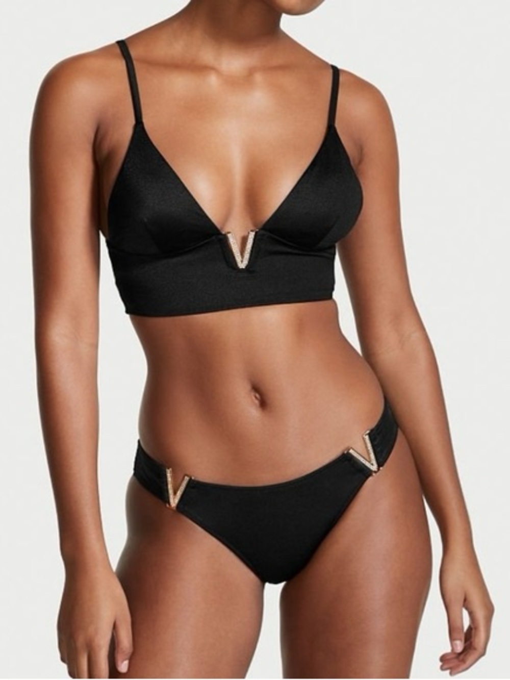 Victoria Secret V-Accent Black Bikini top  Swim